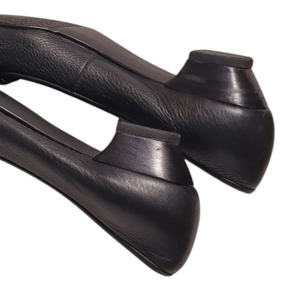 ROS HOMMERSON Black Leather Bow Front Ballet Flats Low Heels SZ 8 N - Picture 5 of 6